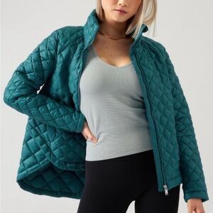 Athleta Whisper Featherless Insulated Athletic Nylon Puffer Jacket 2X Teal REI